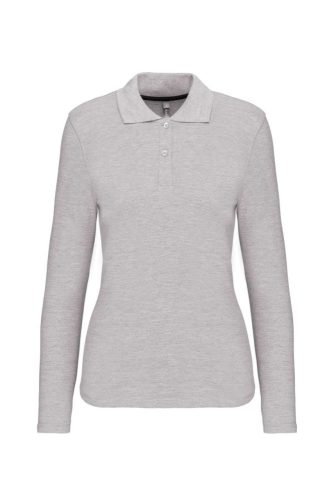 Női hosszú ujjú galléros piké póló, Kariban KA244, Oxford Grey-2XL