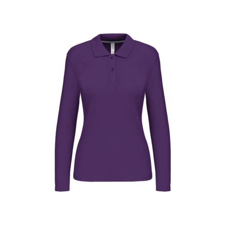 Női hosszú ujjú galléros piké póló, Kariban KA244, Purple-2XL