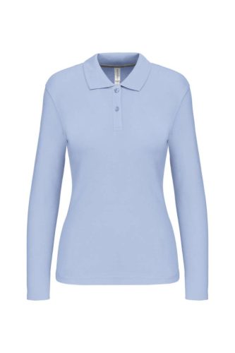 Női hosszú ujjú galléros piké póló, Kariban KA244, Sky Blue-2XL