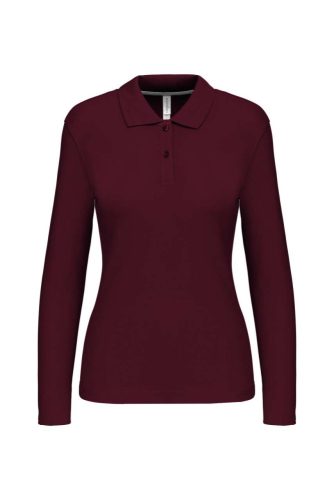 Női hosszú ujjú galléros piké póló, Kariban KA244, Wine-2XL