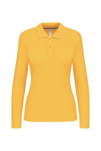 Női hosszú ujjú galléros piké póló, Kariban KA244, Yellow-2XL