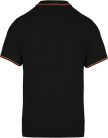 Férfi kontrasztcsíkos rövid ujjú galléros piké póló, Kariban KA250, Black/Red/Yellow-2XL