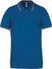 Férfi kontrasztcsíkos rövid ujjú galléros piké póló, Kariban KA250, Light Royal Blue/Red/White-2XL