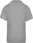 Férfi kontrasztcsíkos rövid ujjú galléros piké póló, Kariban KA250, Oxford Grey/Navy/White-2XL