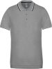 Férfi kontrasztcsíkos rövid ujjú galléros piké póló, Kariban KA250, Oxford Grey/Navy/White-3XL