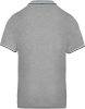 Férfi kontrasztcsíkos rövid ujjú galléros piké póló, Kariban KA250, Oxford Grey/Navy/White-3XL