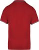 Férfi kontrasztcsíkos rövid ujjú galléros piké póló, Kariban KA250, Red/Navy/White-L