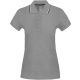 Női kontrasztcsíkos rövid ujjú galléros piké póló, Kariban KA251, Oxford Grey/Navy/White-XL