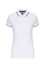 Női galléros piké póló, kontrasztcsíkos szélekkel, Kariban KA252, White/Navy-2XL