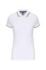 Női galléros piké póló, kontrasztcsíkos szélekkel, Kariban KA252, White/Navy-XL