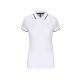 Női galléros piké póló, kontrasztcsíkos szélekkel, Kariban KA252, White/Navy-XL