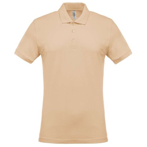 Férfi galléros piké póló, rövid ujjú, Kariban KA254, Light Sand-3XL