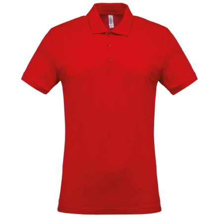 Férfi galléros piké póló, rövid ujjú, Kariban KA254, Red-S