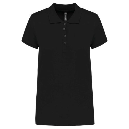 Női galléros piké póló, rövid ujjú, Kariban KA255, Black-2XL