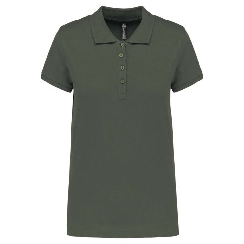 Női galléros piké póló, rövid ujjú, Kariban KA255, Dark Khaki-3XL