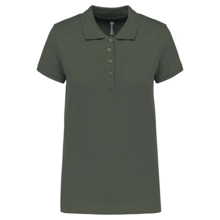 Női galléros piké póló, rövid ujjú, Kariban KA255, Dark Khaki-L