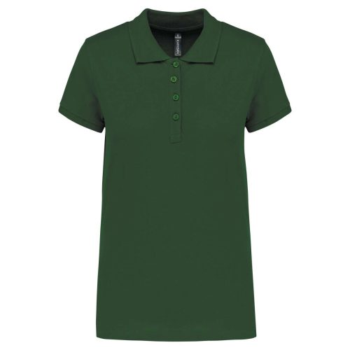 Női galléros piké póló, rövid ujjú, Kariban KA255, Forest Green-3XL