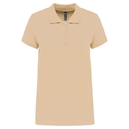 Női galléros piké póló, rövid ujjú, Kariban KA255, Light Sand-2XL