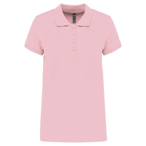 Női galléros piké póló, rövid ujjú, Kariban KA255, Pale Pink-2XL