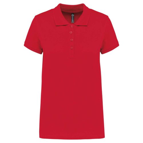 Női galléros piké póló, rövid ujjú, Kariban KA255, Red-2XL