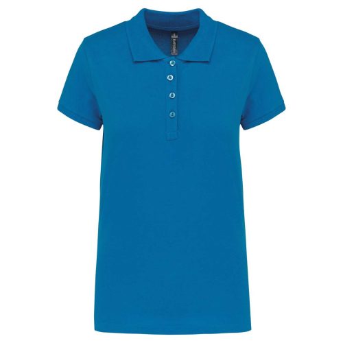 Női galléros piké póló, rövid ujjú, Kariban KA255, Tropical Blue-3XL