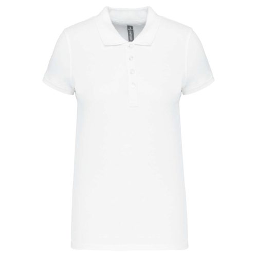 Női galléros piké póló, rövid ujjú, Kariban KA255, White-2XL