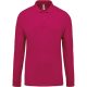 Férfi galléros hosszú ujjú piké póló, Kariban KA256, Fuchsia-3XL