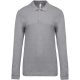 Férfi galléros hosszú ujjú piké póló, Kariban KA256, Oxford Grey-2XL