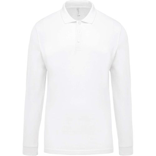 Férfi galléros hosszú ujjú piké póló, Kariban KA256, White-2XL