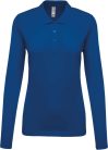 Női galléros hosszú ujjú piké póló, Kariban KA257, Light Royal Blue-2XL