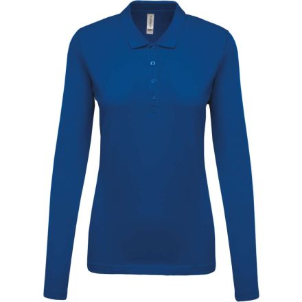 Női galléros hosszú ujjú piké póló, Kariban KA257, Light Royal Blue-S