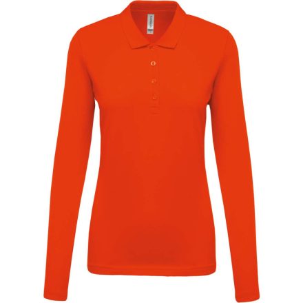 Női galléros hosszú ujjú piké póló, Kariban KA257, Orange-3XL