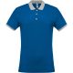 Férfi galléros piké póló, kontrasztos passzékkal, Kariban KA258, Light Royal Blue/Oxford Grey-2XL