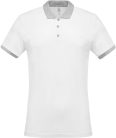 Férfi galléros piké póló, kontrasztos passzékkal, Kariban KA258, White/Oxford Grey-2XL