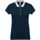 Női galléros piké póló, kontrasztos passzékkal, Kariban KA259, Navy/Oxford Grey-2XL