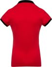 Női galléros piké póló, kontrasztos passzékkal, Kariban KA259, Red/Black-XS