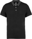 Férfi galléros jersey póló, kontrasztos gallérral, Kariban KA260, Black/Dark Grey Heather-2XL