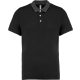 Férfi galléros jersey póló, kontrasztos gallérral, Kariban KA260, Black/Dark Grey Heather-2XL