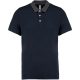 Férfi galléros jersey póló, kontrasztos gallérral, Kariban KA260, Navy/Dark Grey Heather-2XL