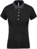 Női galléros jersey póló, kontrasztos gallérral, Kariban KA261, Black/Dark Grey Heather-2XL