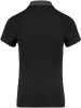 Női galléros jersey póló, kontrasztos gallérral, Kariban KA261, Black/Dark Grey Heather-2XL