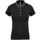 Női galléros jersey póló, kontrasztos gallérral, Kariban KA261, Black/Dark Grey Heather-M