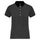 Női galléros jersey póló, kontrasztos gallérral, Kariban KA261, Dark Grey Heather/Black-L