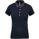 Női galléros jersey póló, kontrasztos gallérral, Kariban KA261, Navy/Dark Grey Heather-2XL