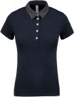 Női galléros jersey póló, kontrasztos gallérral, Kariban KA261, Navy/Dark Grey Heather-S