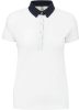 Női galléros jersey póló, kontrasztos gallérral, Kariban KA261, White/Navy-XL