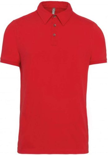 Férfi galléros rövid ujjú jersey póló, Kariban KA262, Red-2XL