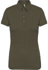 Női galléros rövid ujjú jersey póló, Kariban KA263, Light Khaki-XS