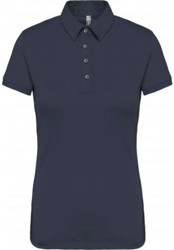 Női galléros rövid ujjú jersey póló, Kariban KA263, Navy-L