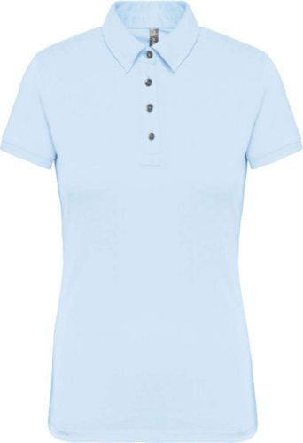 Női galléros rövid ujjú jersey póló, Kariban KA263, Sky Blue-2XL